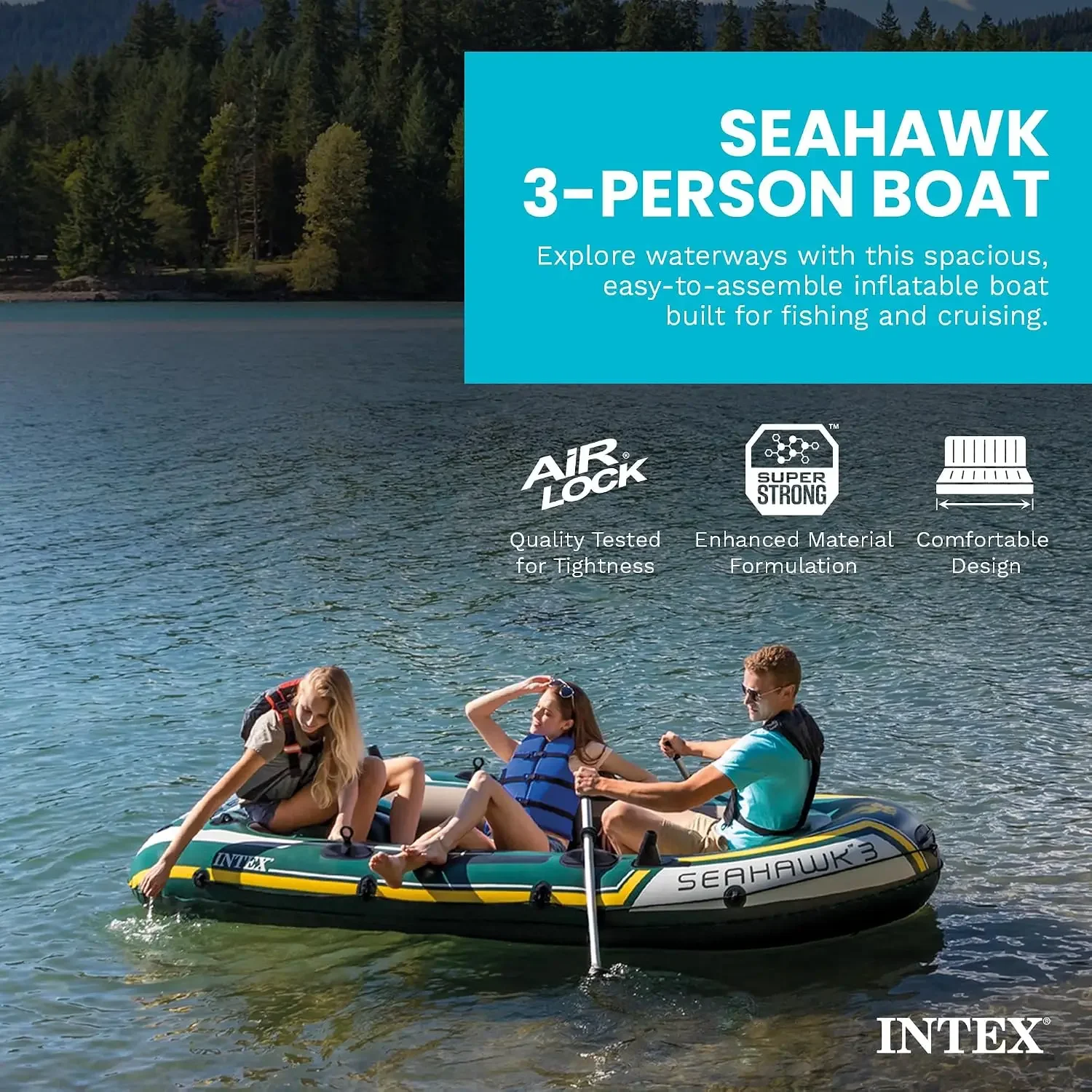 Набор надувных лодок INTEX 663 – обзор и цена Fishing Boat Oar